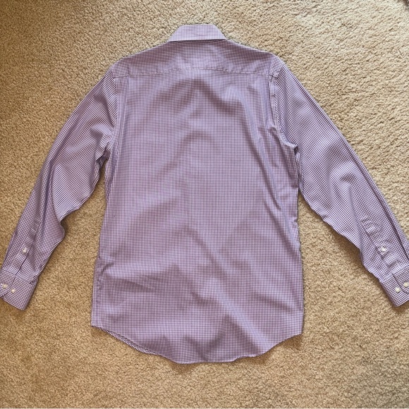 Stafford Men’s Long Sleeve Gingham Fitted Dress Shirt sz 15.5 (34-35) - Picture 3 of 4